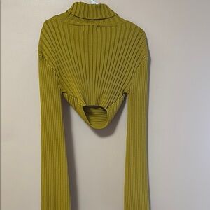 Hanifa Mustard Cowl Neck Sweater